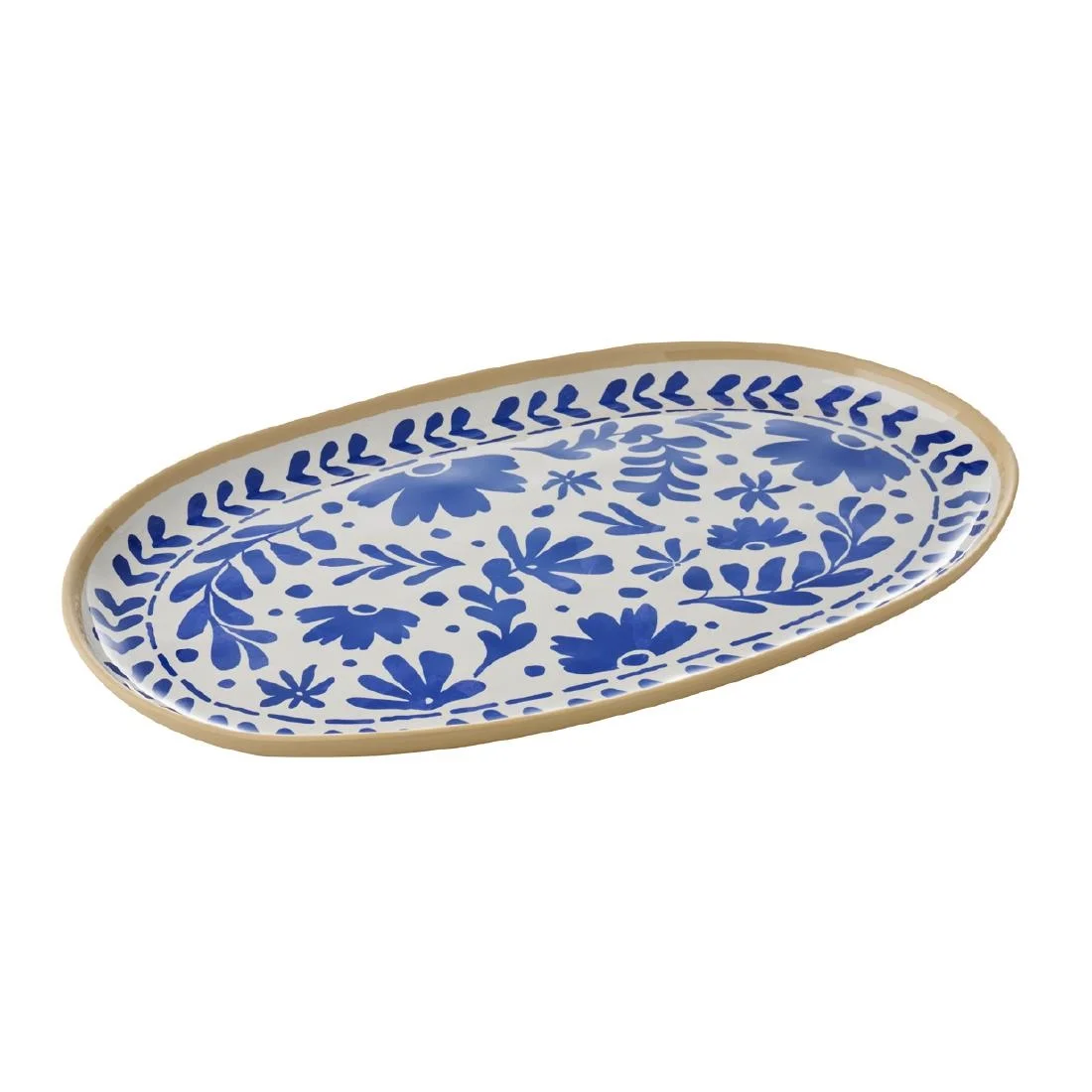 APS FLORYN Melamine Tray White & Blue 405x245mm - Image 3