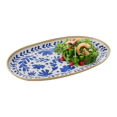 APS FLORYN Melamine Tray White & Blue 405x245mm - Image 3