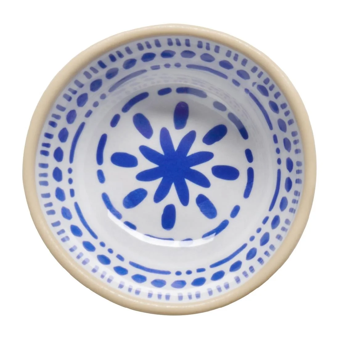 APS FLORYN Melamine Bowl White & Blue 80mm - Image 2