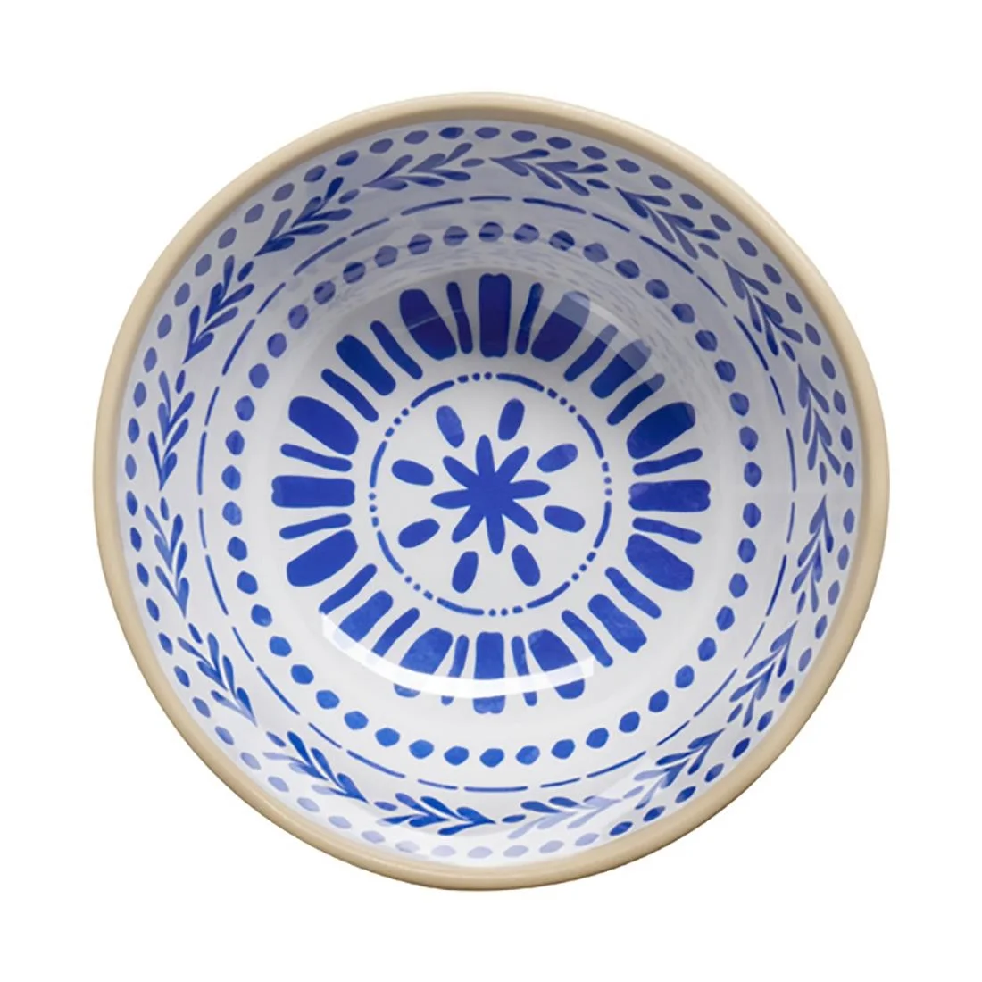 APS FLORYN Melamine Bowl White & Blue 160mm - Image 2