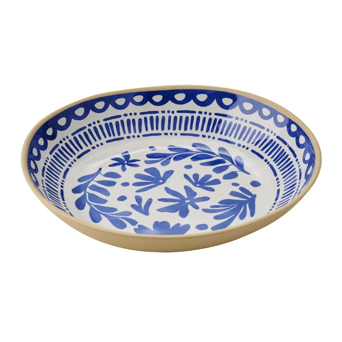 APS FLORYN Melamine Bowl White & Blue 330mm
