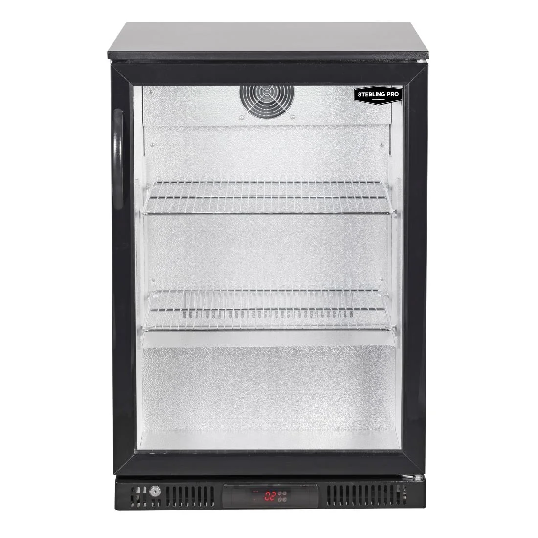 Sterling Pro Green Single Door Outdoor Bottle Cooler Black SP1LO-OUT-BK