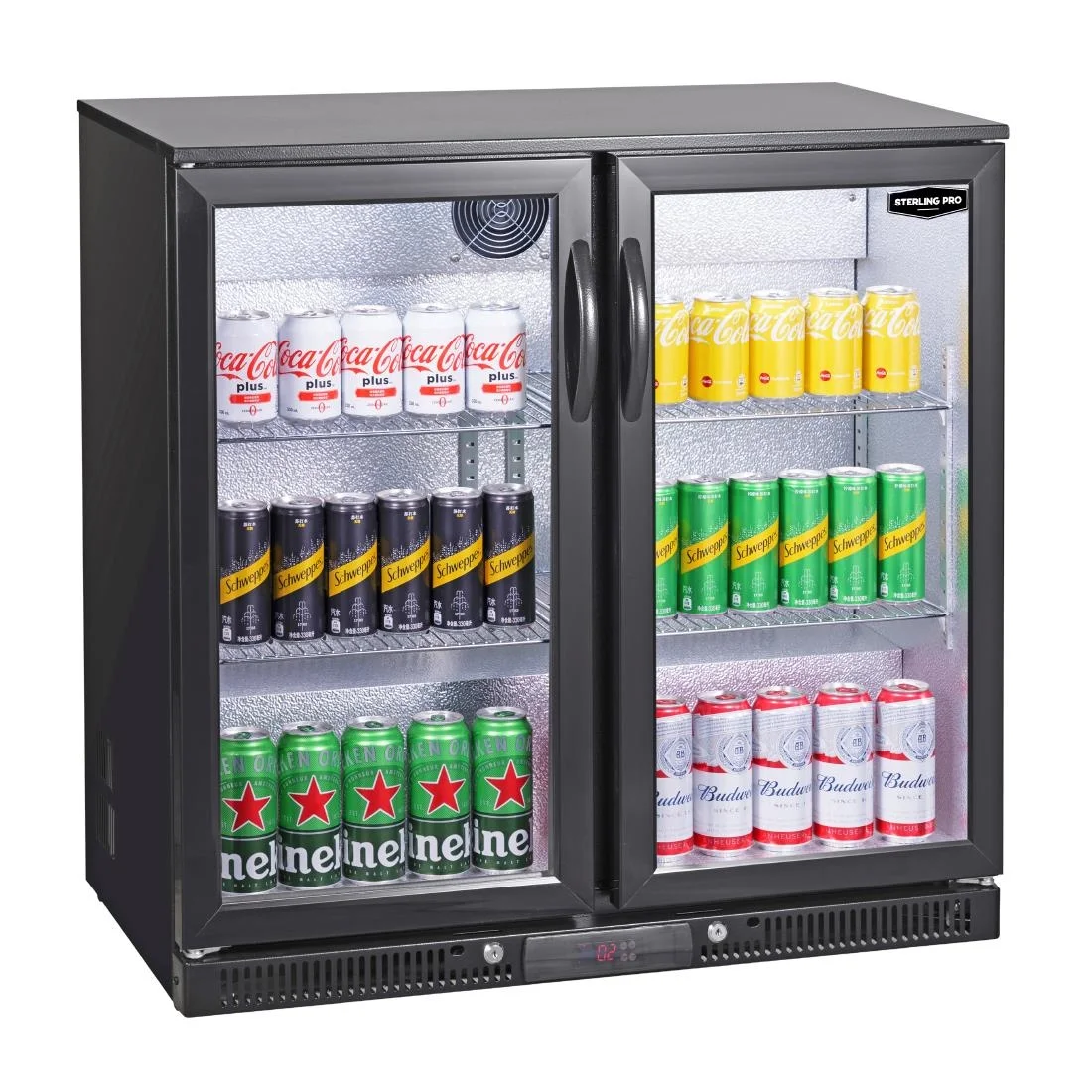 Sterling Pro Green Double Door Outdoor Bottle Cooler Black SP2LO-OUT-BK - Image 2