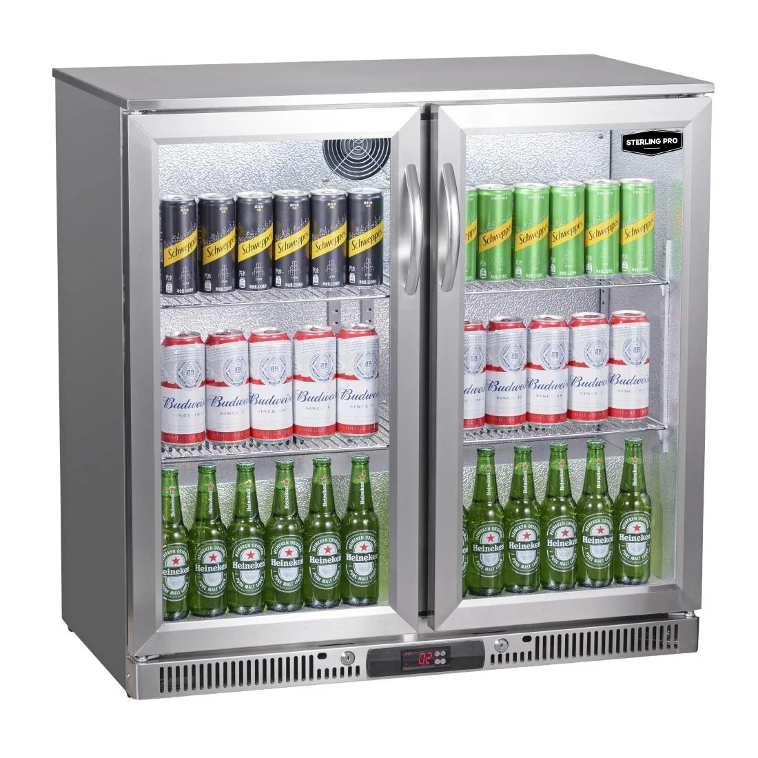 Sterling Pro Green Double Door Outdoor Bottle Cooler SP2LO-OUT-STS - Image 2