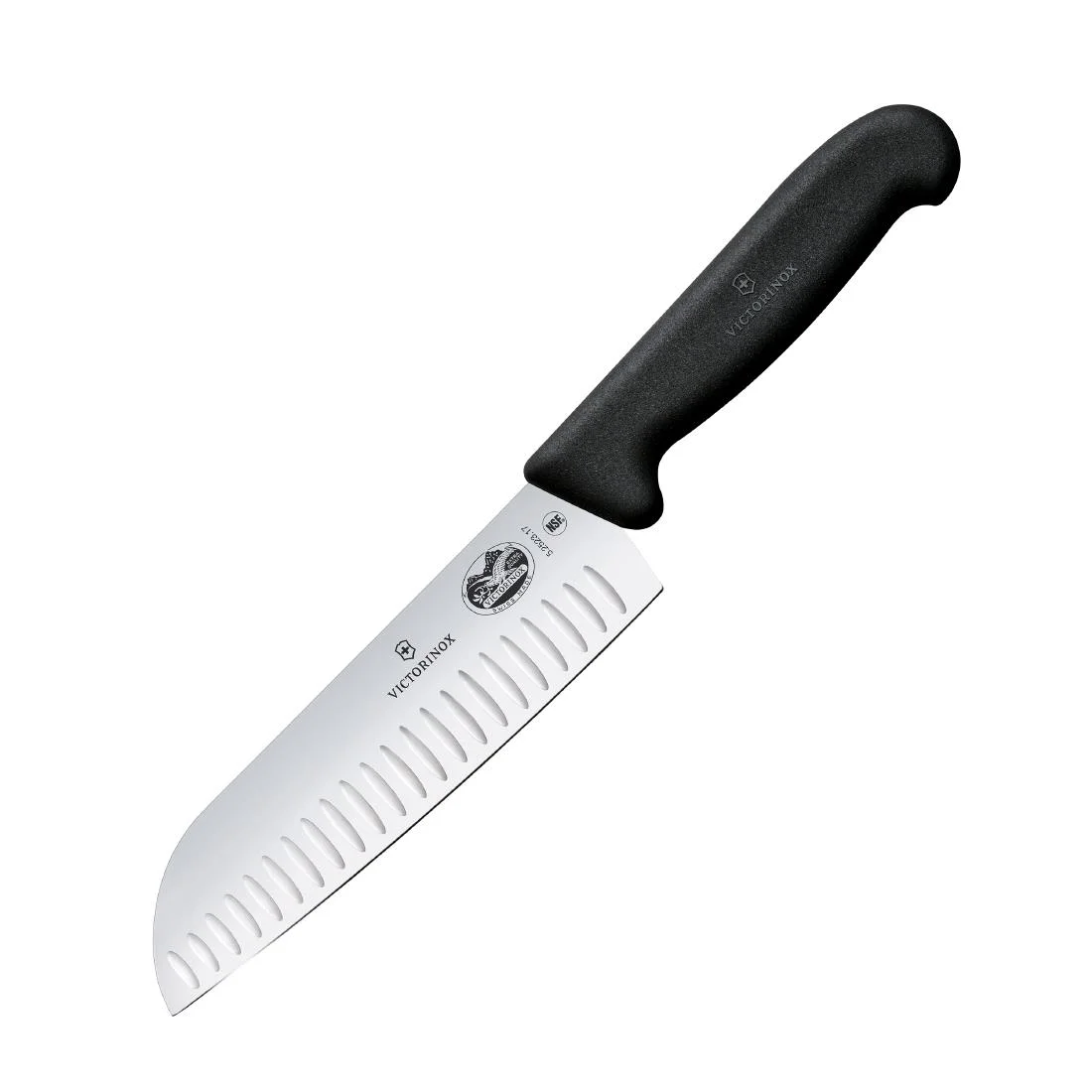 Victorinox Fibrox Fluted Santoku Knife Black 17cm