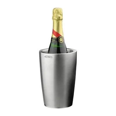 Elia Insulated Curved Bottle Cooler Satin Steel 130mm - Image 2