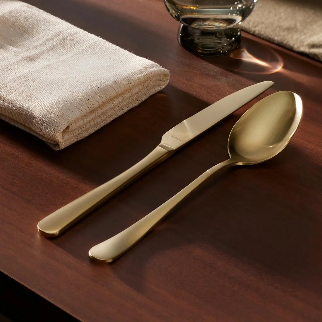 Amefa Austin Cake Forks Champagne PVD (12 Pack) - Image 2