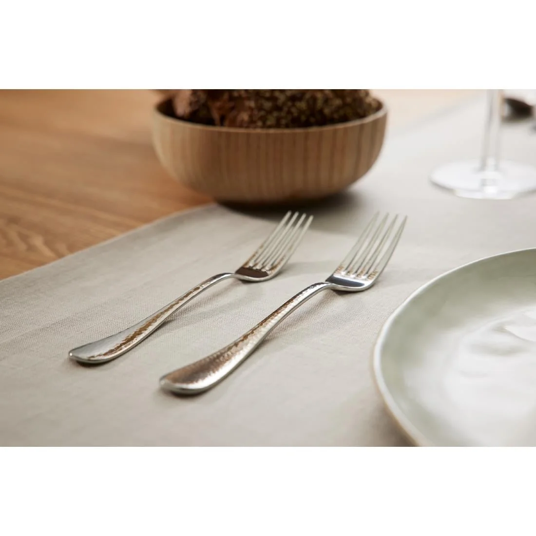 Amefa Sierra Hammered Dessert Forks (12 Pack) - Image 2