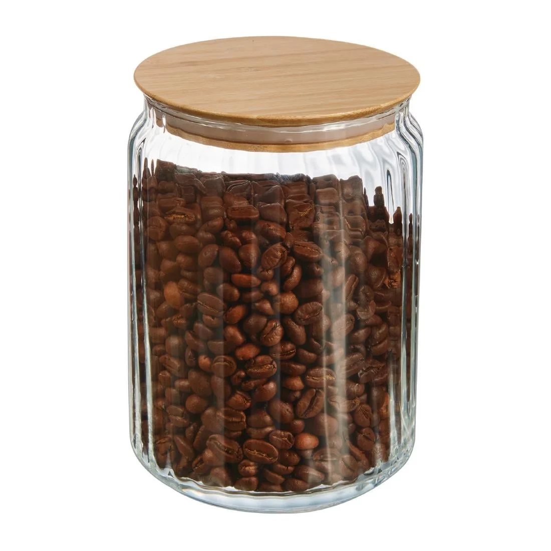 Luminarc Nova Jars with Bamboo Lids 1Ltr (6 Pack) - Image 2