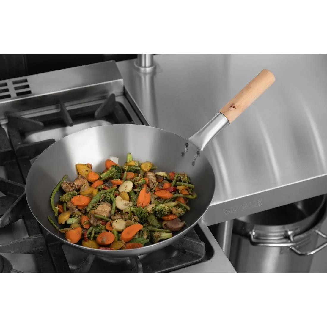 Vogue Mild Steel Wok Flat Base 356mm - Image 7