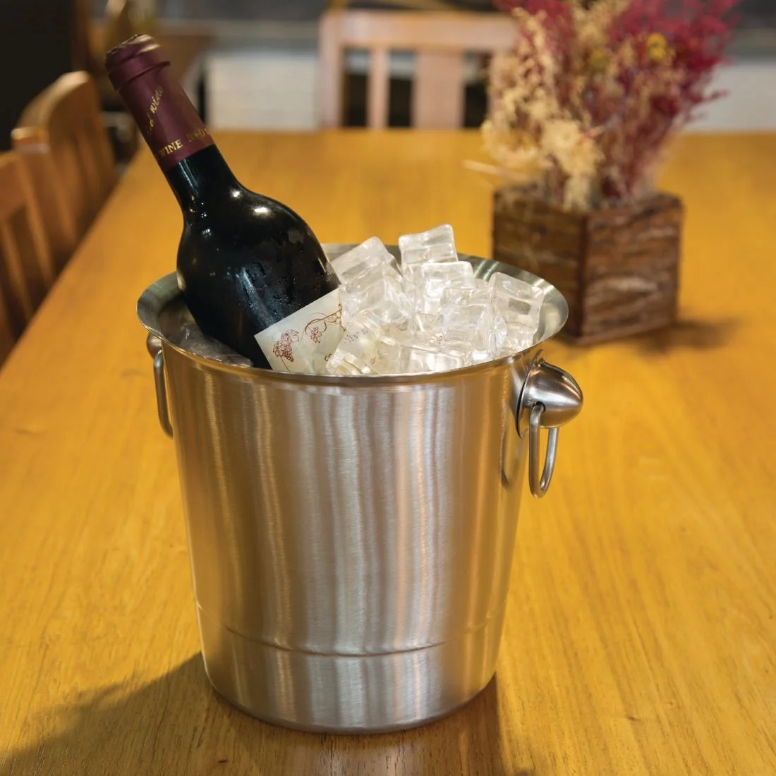 Olympia Brushed Stainless Steel Wine And Champagne Bucket - Image 6