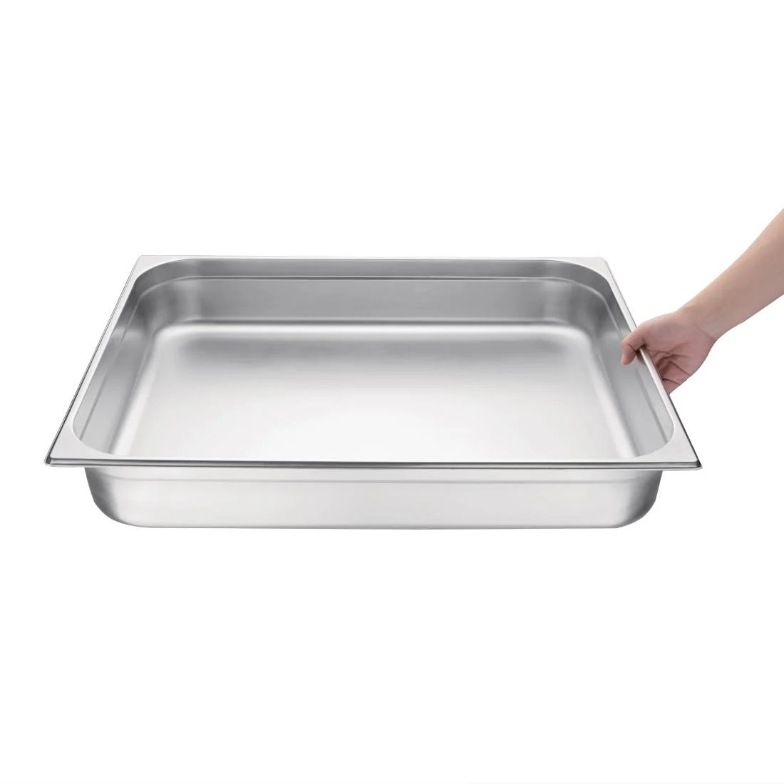 Vogue Stainless Steel 2/1 Double Size Gastronorm Pan 100mm - Image 6