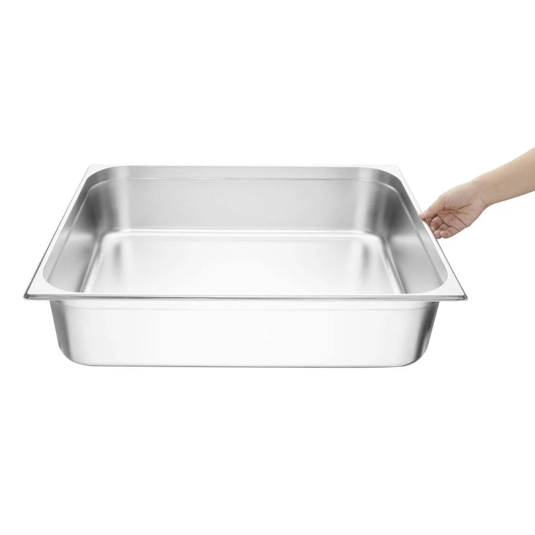 Vogue Stainless Steel 2/1 Double Size Gastronorm Pan 150mm - Image 5