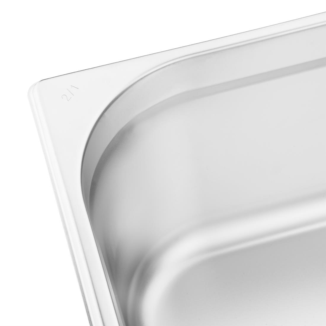 Vogue Stainless Steel 2/1 Double Size Gastronorm Pan 150mm