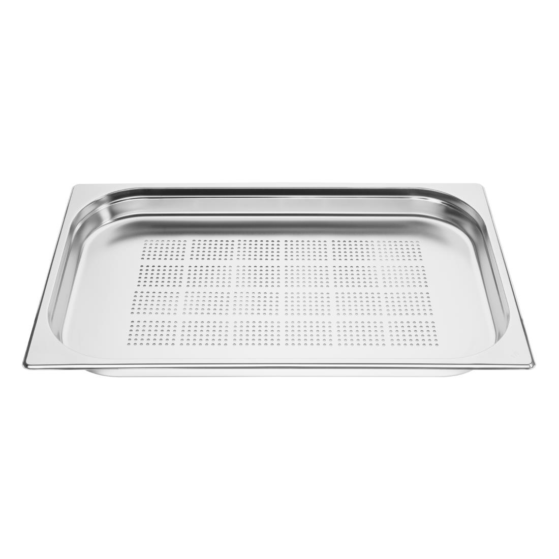 Vogue Stainless Steel Perforated 1/1 Gastronorm Pan 40mm