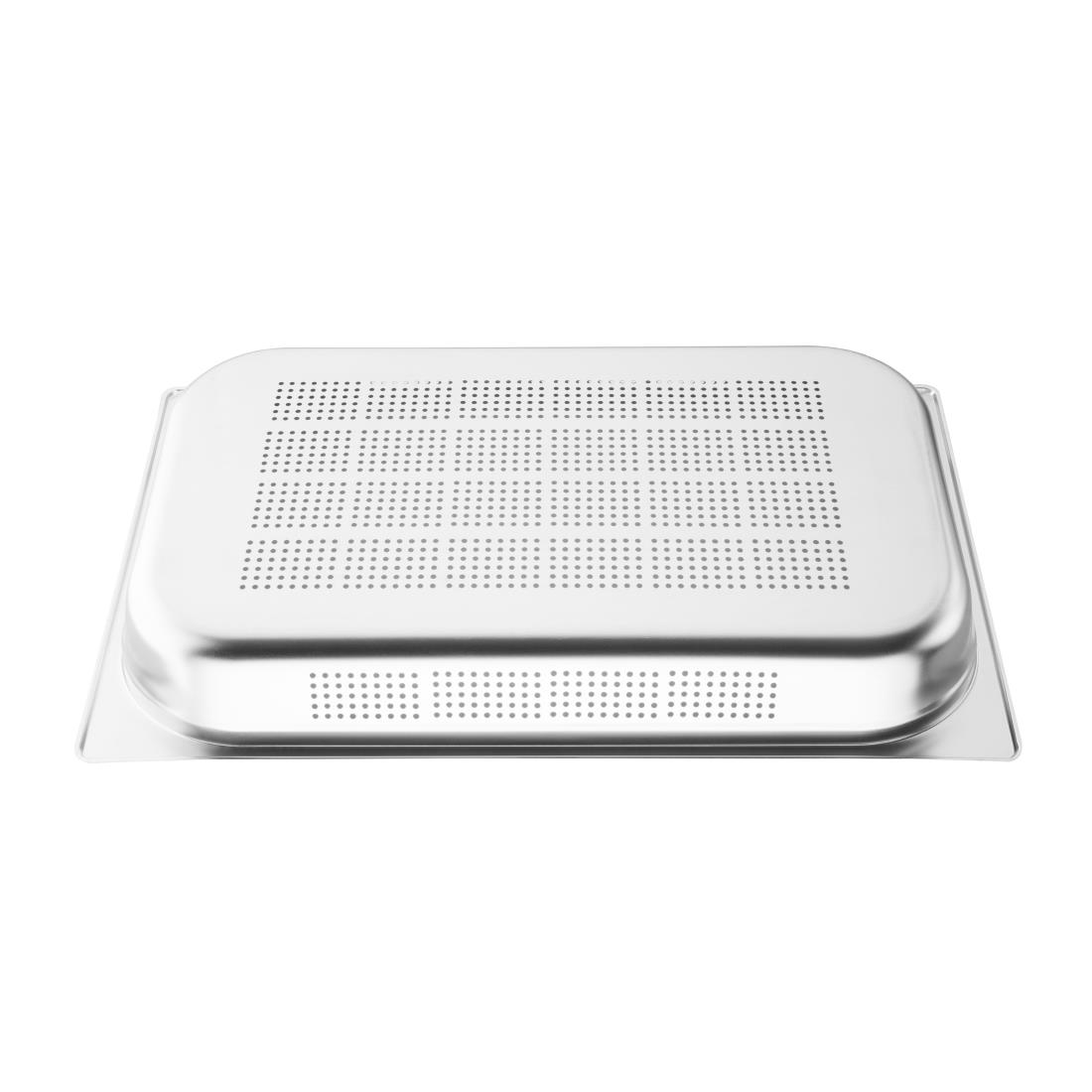 Vogue Stainless Steel Perforated 1/1 Gastronorm Pan 65mm