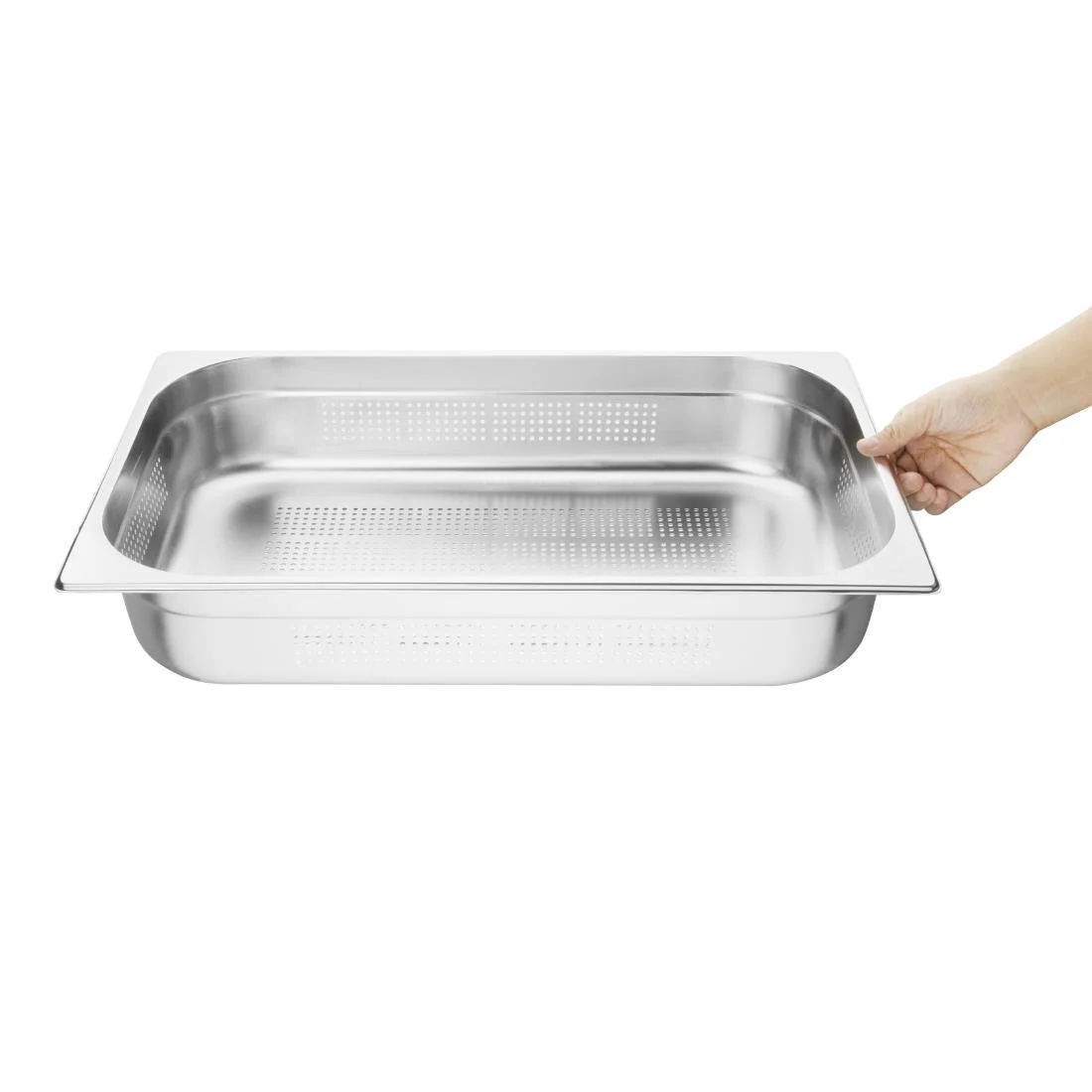Vogue Stainless Steel Perforated 1/1 Gastronorm Pan 100mm - Image 5