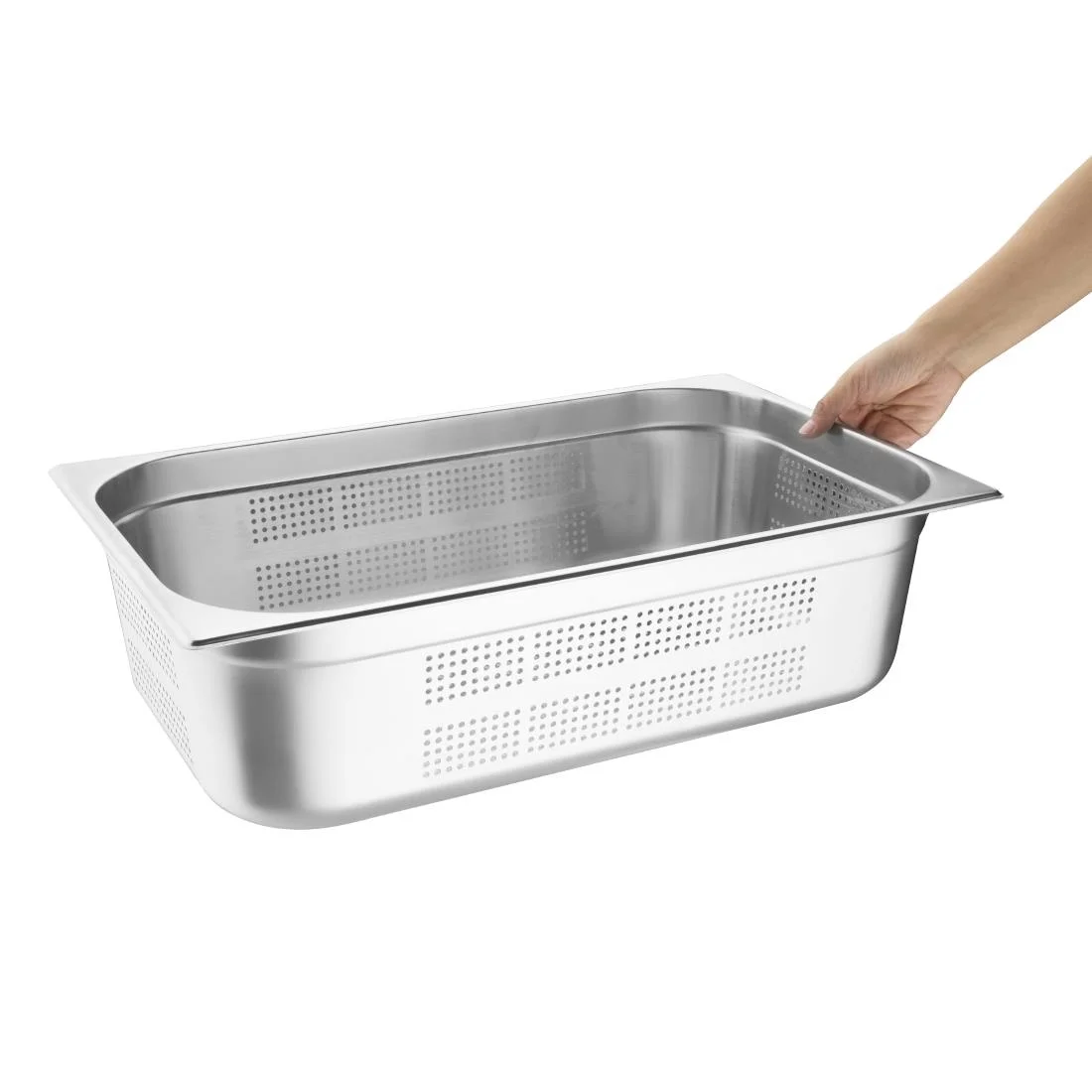 Vogue Stainless Steel Perforated 1/1 Gastronorm Pan 150mm - Image 5