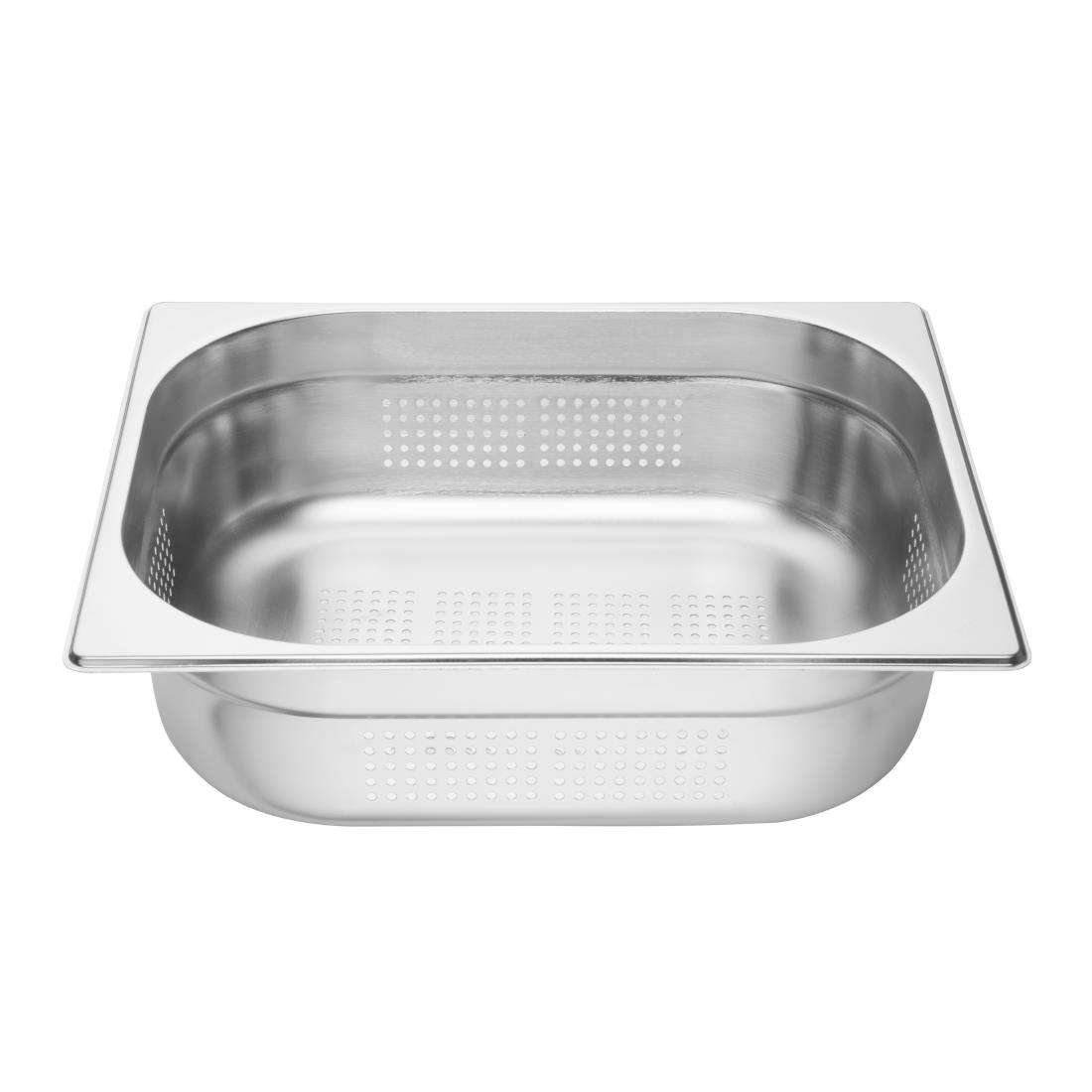 Vogue Stainless Steel Perforated 1/2 Gastronorm Pan 100mm