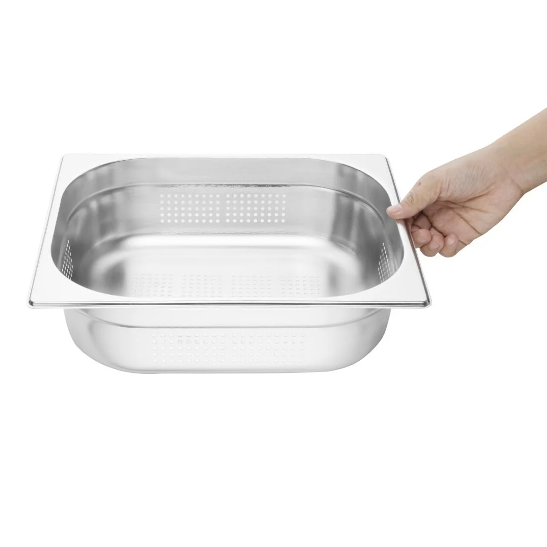 Vogue Stainless Steel Perforated 1/2 Gastronorm Pan 100mm - Image 5