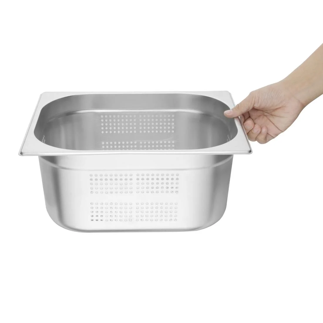 Vogue Stainless Steel Perforated 1/2 Gastronorm Pan 150mm - Image 5