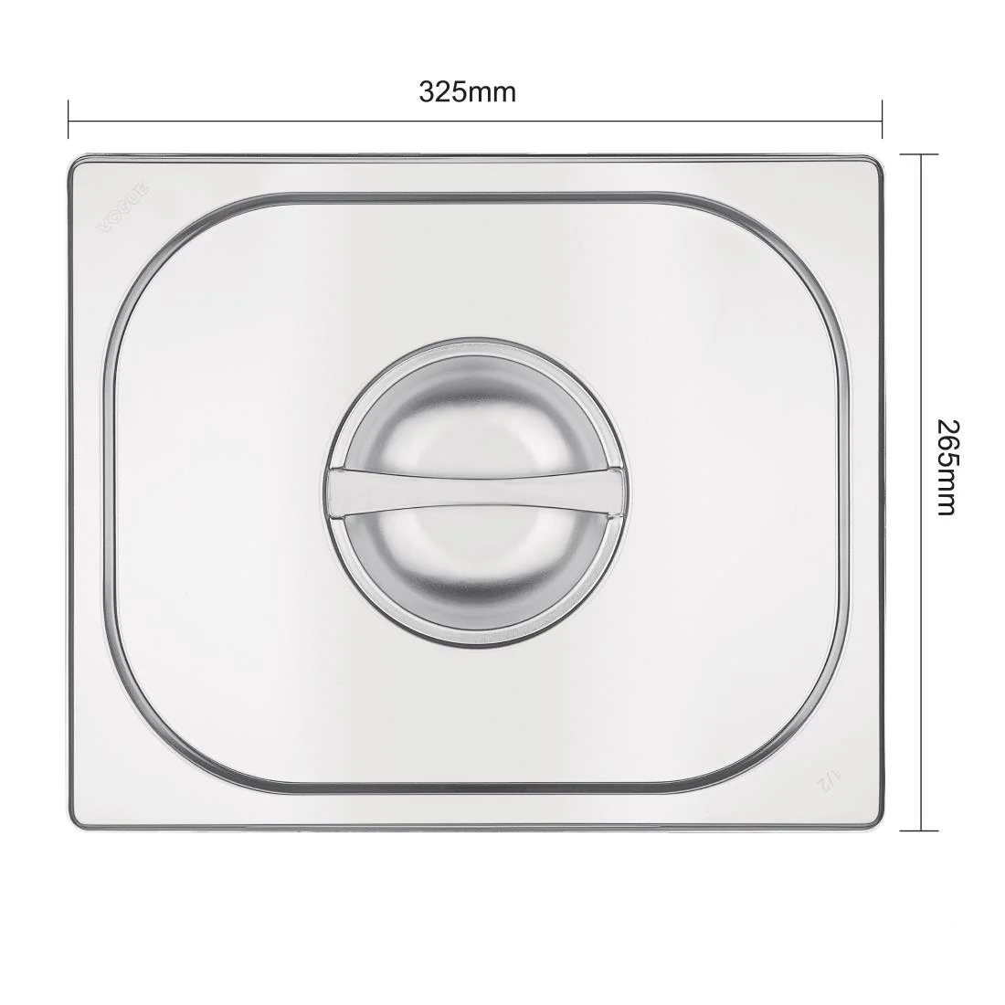 Vogue Stainless Steel 1/2 Gastronorm Lid - Image 5