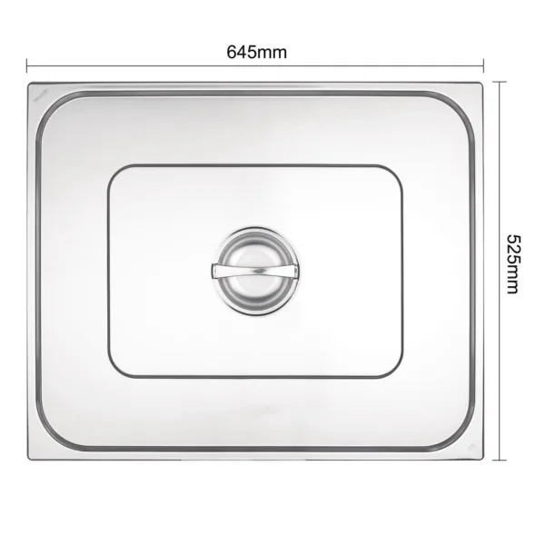 Vogue Stainless Steel 2/1 Double Size Gastronorm Lid