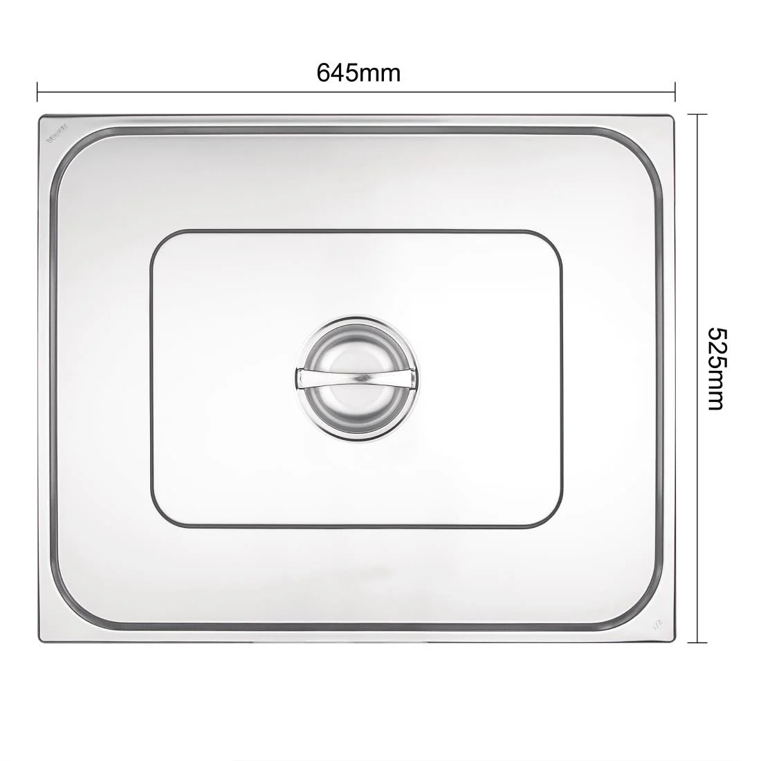 Vogue Stainless Steel 2/1 Double Size Gastronorm Lid - Image 4