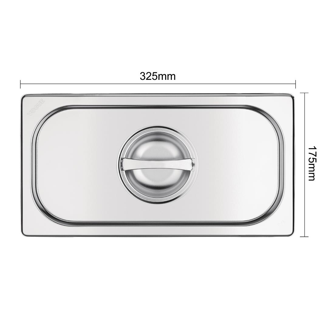 Vogue Stainless Steel 1/3 Gastronorm Lid