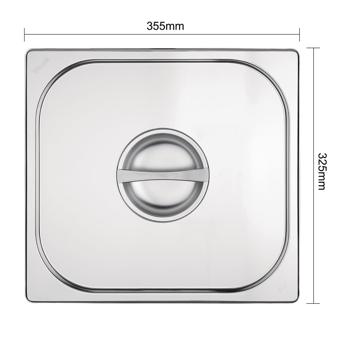 Vogue Stainless Steel 2/3 Gastronorm Lid