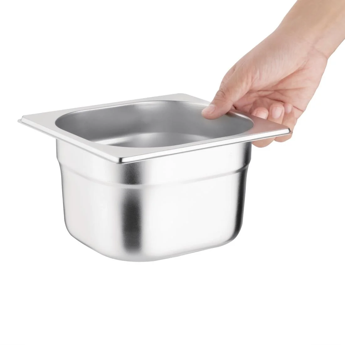 Vogue Stainless Steel 1/6 Gastronorm Pan 100mm - Image 5