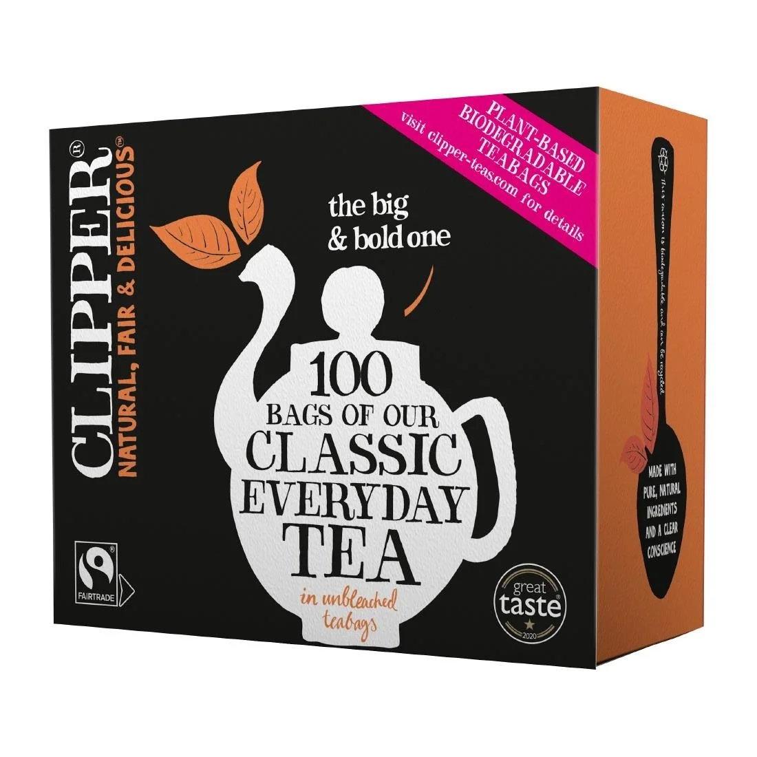 Clipper Fairtrade Classic Everyday Black Teabags - Envelope, String & Tag (250 pack)