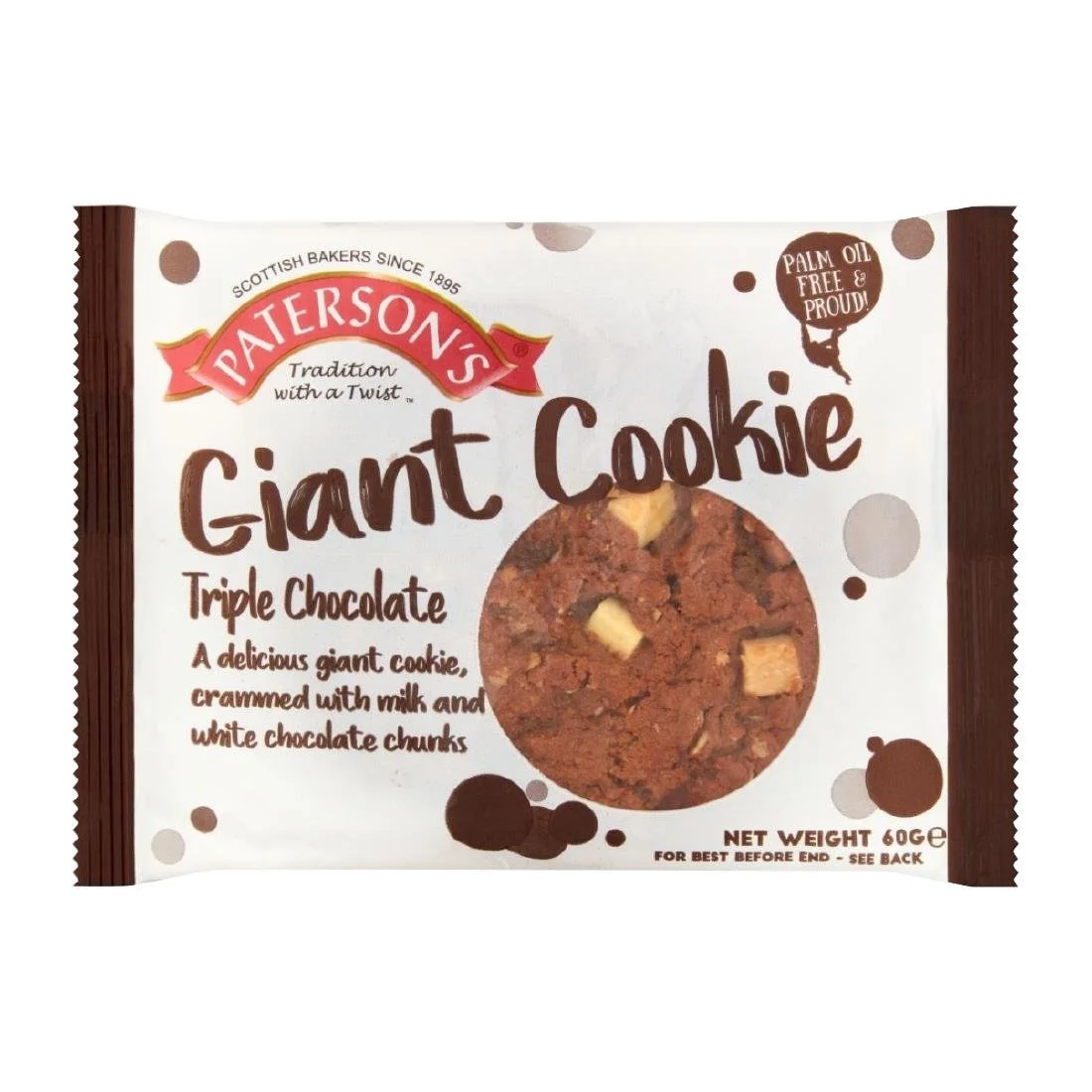 Paterson's Giant Triple Choc Cookie 60g (18 Pack)