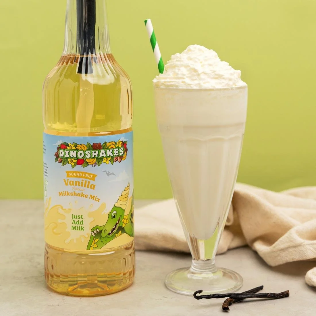 Dinoshakes Sugar Free Vanilla Milkshake Mix 1Ltr - Image 4