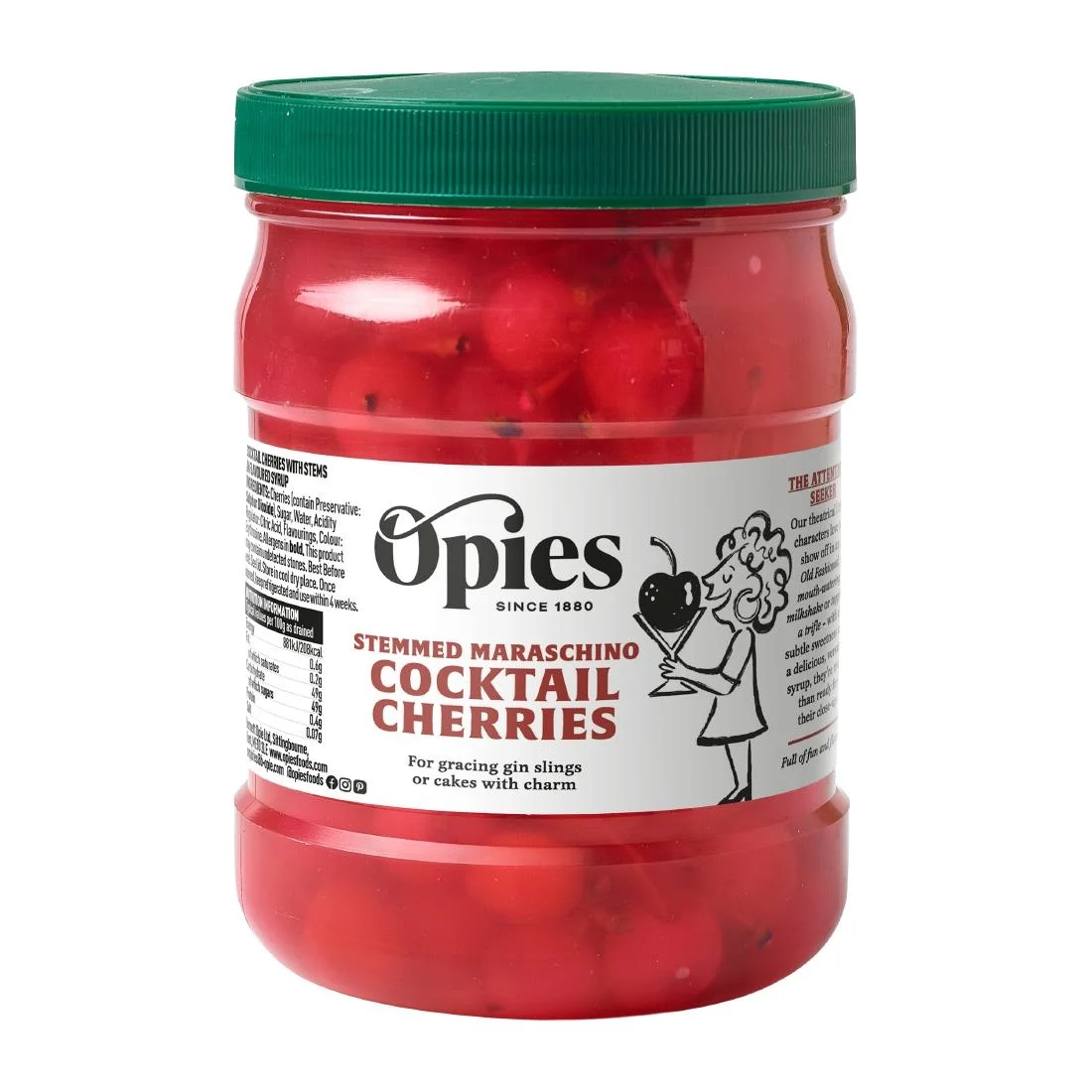 Opies Stemmed Maraschino Cocktail Cherries 1.15kg - Image 1
