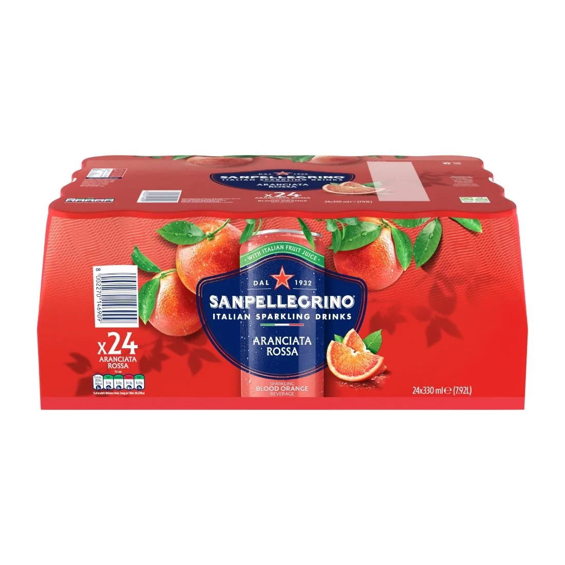 San Pelligrino Blood Orange Cans 330ml (24 Pack)