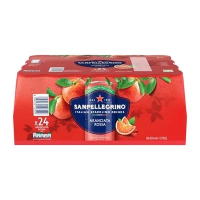 San Pelligrino Blood Orange Cans 330ml (24 Pack) - Image 1