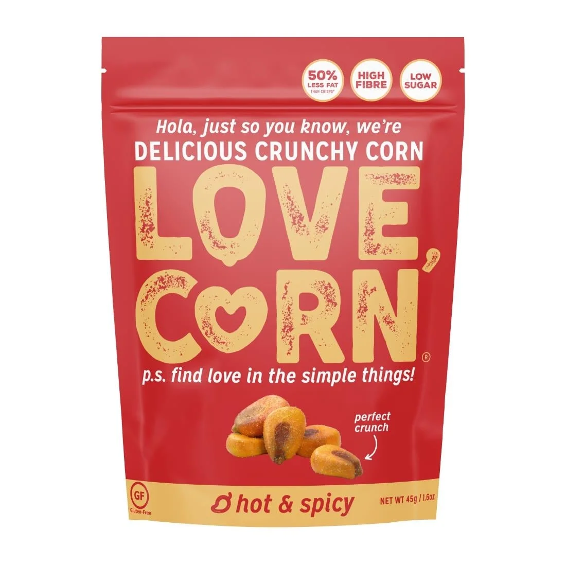 LOVE CORN Hot & Spicy 45g (10 Pack)
