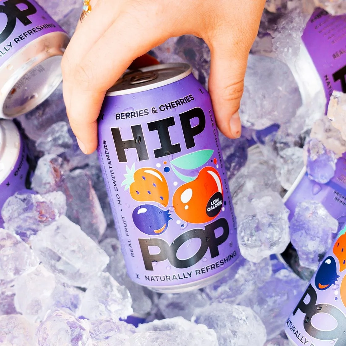 Hip Pop Living Soda Berries & Cherries 330ml (12 Pack) - Image 3