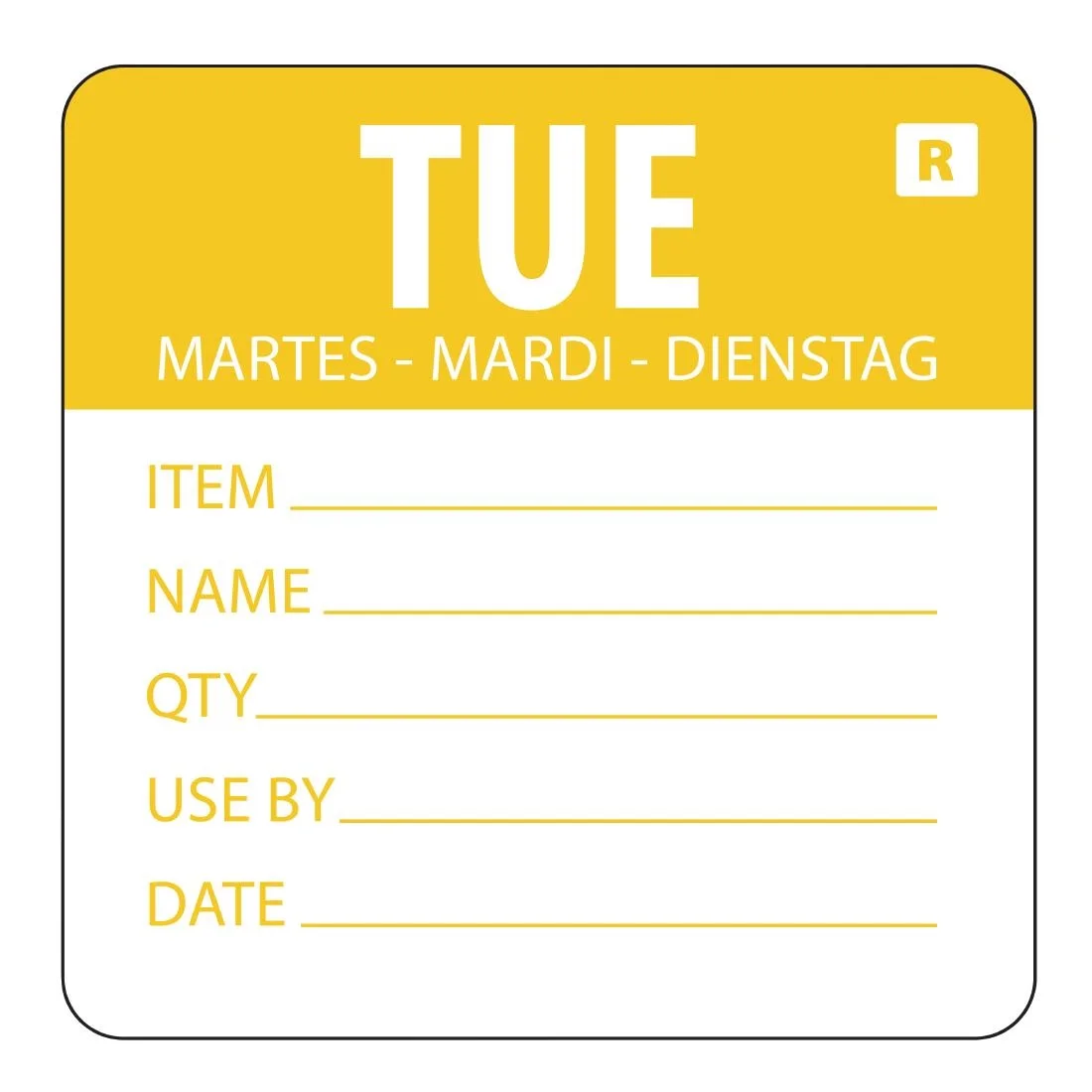 Vogue Removable Day of the Week Label Tuesday