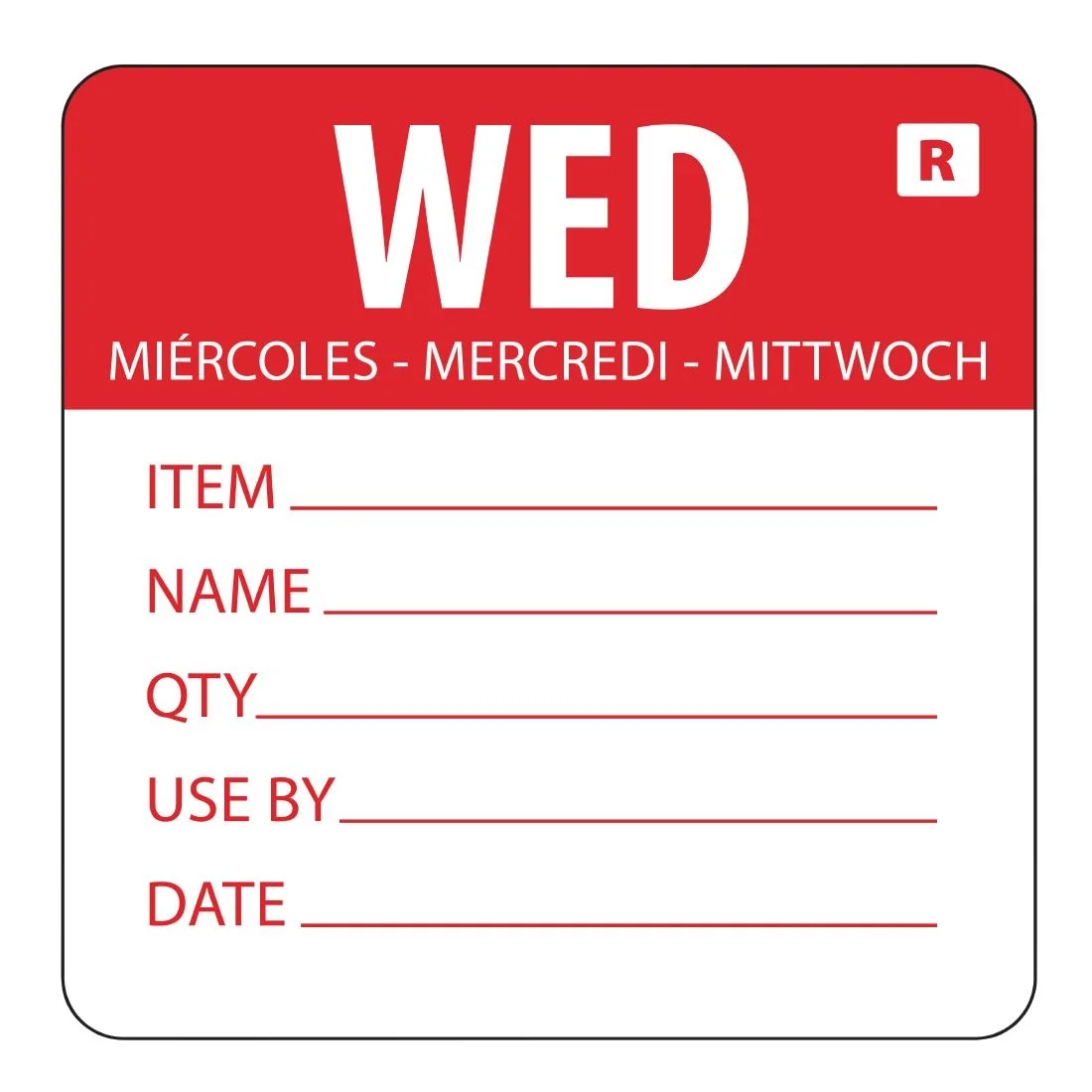 Vogue Removable Day of the Week Label Wednesday