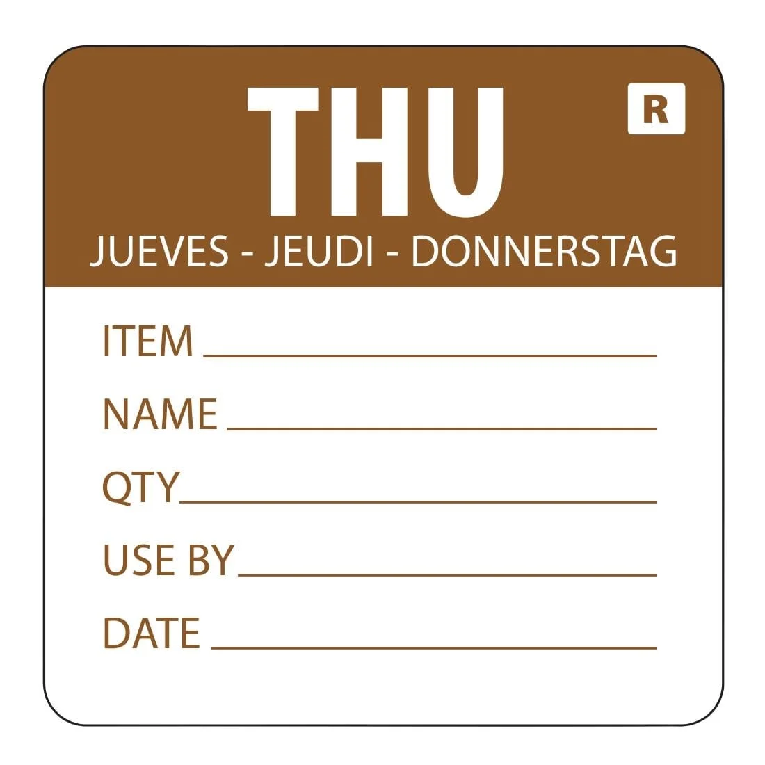 Vogue Removable Day of the Week Label Thursday - Image 1