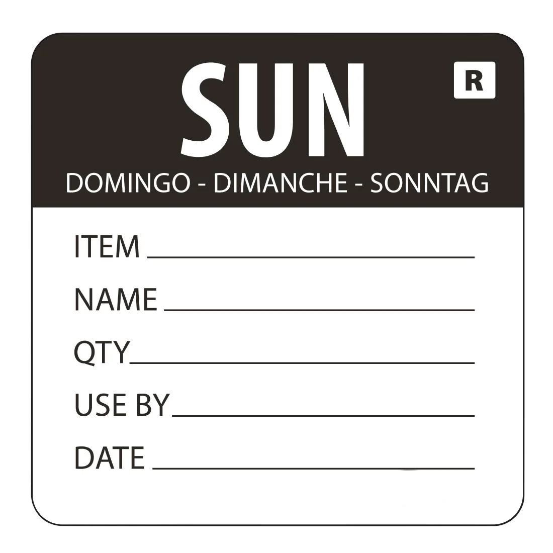 Vogue Removable Day of the Week Label Sunday