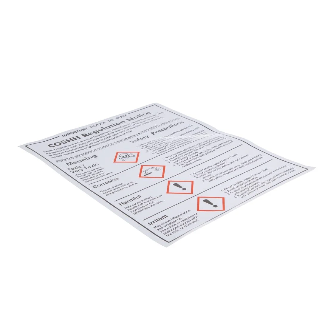 Vogue COSHH Regulations Sign - Image 3