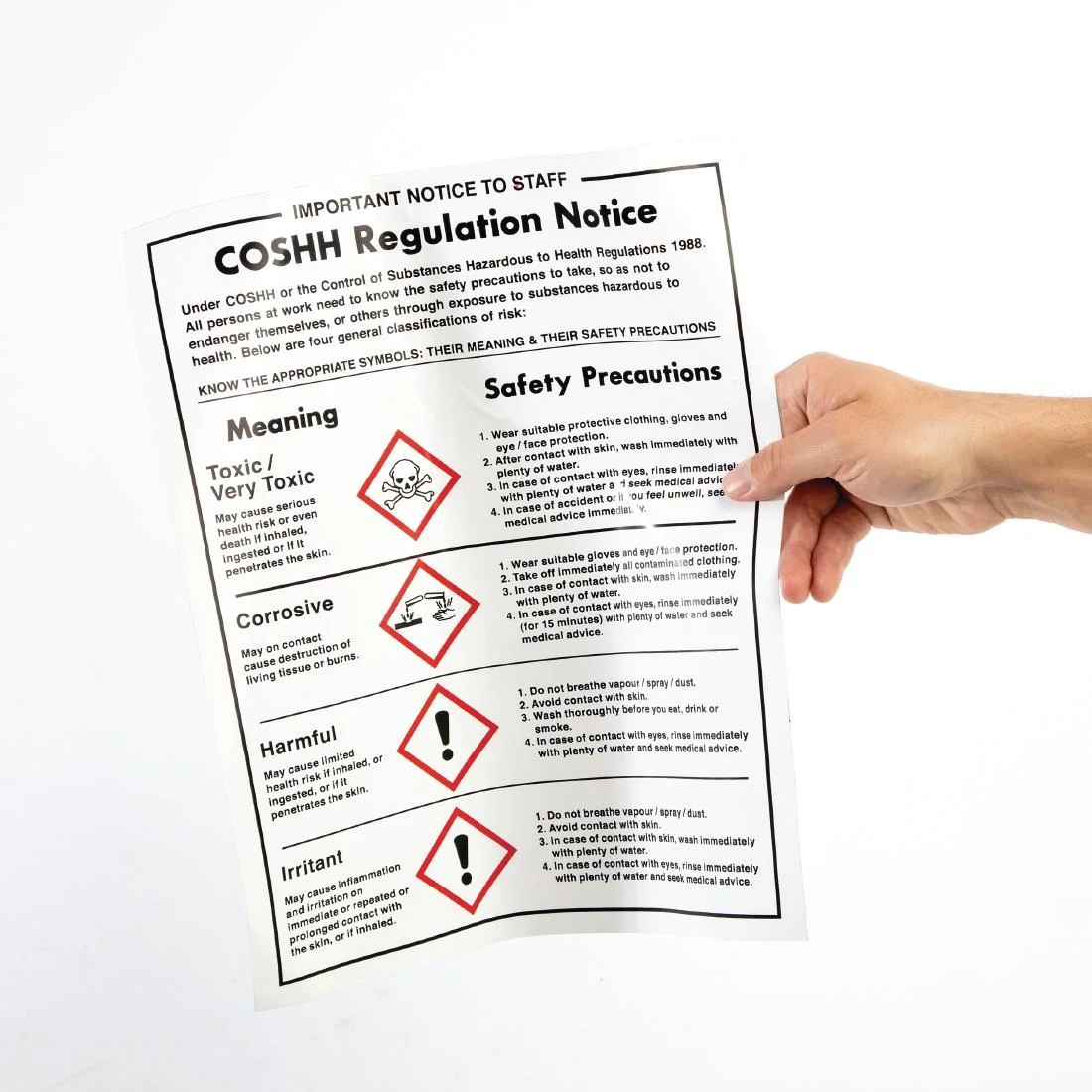 Vogue COSHH Regulations Sign - Image 4