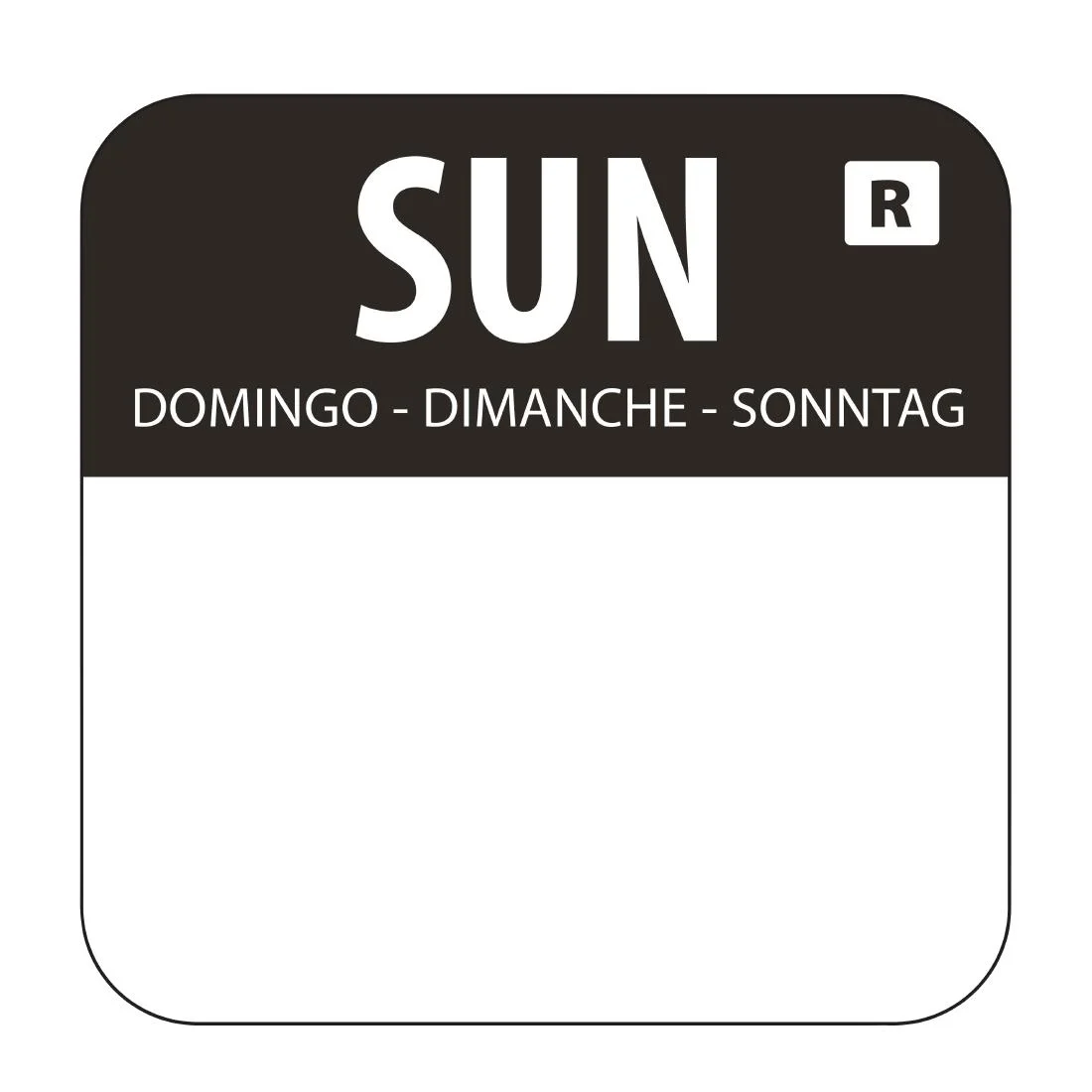 Vogue Removable Colour Coded Food Labels Sunday