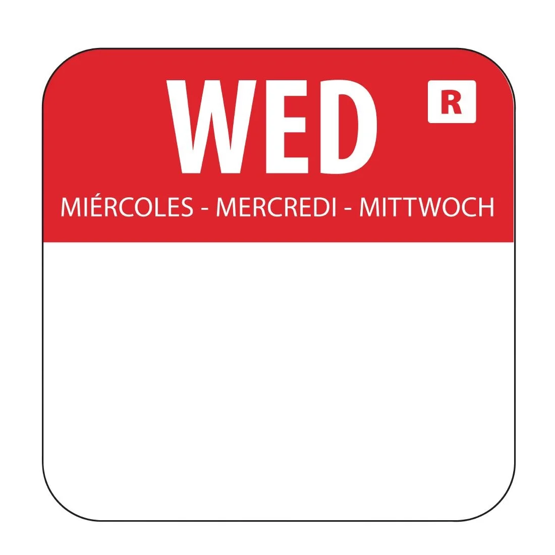 Vogue Removable Colour Coded Food Labels Wednesday