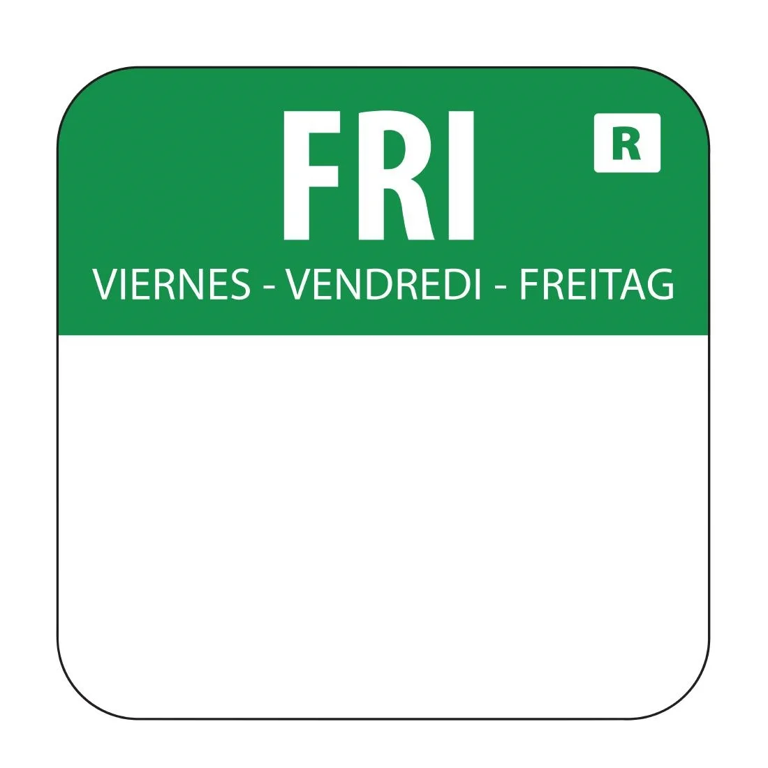 Vogue Removable Colour Coded Food Labels Friday