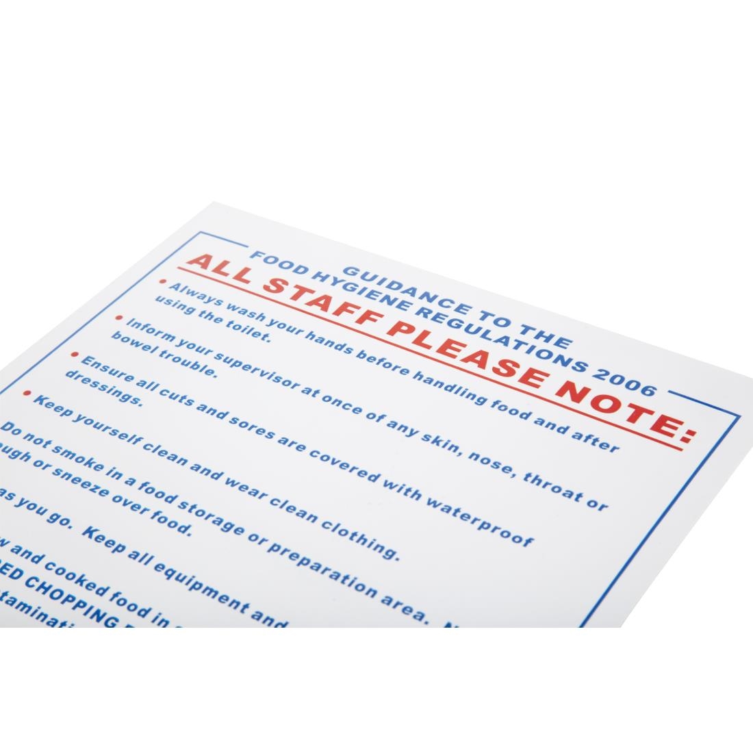 Vogue Food Safety Act 1995 Guidance Sign