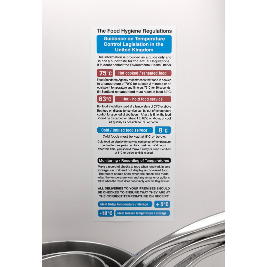 2006 Food Act Cook Chill Guidelines Sign